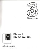 UK United Kingdom Pay As You Go MICRO Sim Card on the 3 THREE Network for UNLOCKED iphone 4