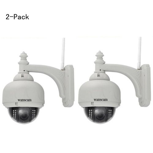 Wanscam PTZ IP Camera AJ-C0WA-C0D8 Vandal-proof Speed Dome Pan: 355°/ tilt: 90° 3 X Optical Zoom 8mm Wifi Wireless Ir Cut 15 Meter Night Vision 2-Pack