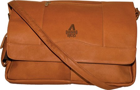 MLB Oakland Athletics Black Leather Laptop Messenger Bag