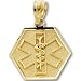 14K Yellow Gold Medical Id Pendant 14.75 x 15.25 mm