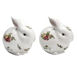 Royal Doulton-Royal Albert Old Country Roses Chubby Bunny Salt and Pepper Shaker