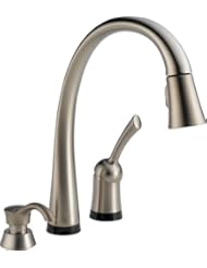 Home Improvement: Delta 980T-SSSD-DST Pilar Single Handle Pull-Down Kitchen Faucet with Touch2O Technology and Soap Dispenser, Stainless - Delta Faucet