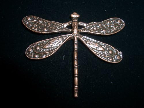 Junesgems Antiqued Vintage Style Copper-Toned Metal Dragon Fly Jewelry Pendant