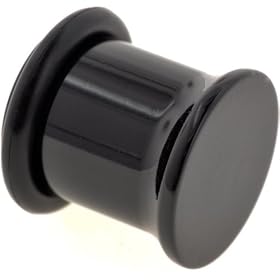 One Acrylic Single Flared Plug: 1/2"g Black