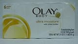 Olay Body Ultra Moisture with Shea Butter White Bar Soap 3.5 Ounce Bars 6 Count Packages (Pack of 2)
