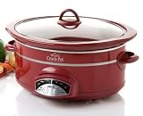 Rival SCVP601R-L 6 Quart Oval Smart-Pot Slow Cooker Red Crock Pot w/ Cookbook