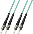 100M ST to ST Multimode Duplex 10 Gigabit 10gb Fiber Optic Cable (50/125) 100 Meter Aqua