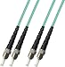 75M ST to ST Multimode Duplex 10 Gigabit 10gb Fiber Optic Cable (50/125) 75 Meter Aqua