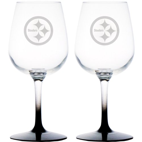 Boelter Pittsburgh Steelers 12oz. Clear Wine Glasses- Set of 2 Set of 2