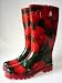 Couture Discount Damenstiefel Fashion Gummistiefel mit Tulpen Boots (ST67), grün