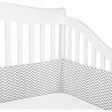 American Baby Company 100% Cotton Percale Crib Bumper, Zigzag Grey