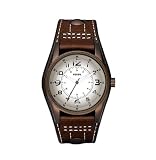 Fossil Men's JR1193 Brown Leather Strap Taupe Analog Dial Watch