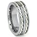 Tungsten Carbide Silver Rope Wedding Band Ring Size 7-13