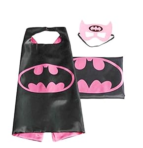 (Batgirl) ROXX Cape and Mask Costume for Child Superhero Superman Kids Girl And Boy