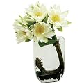 Lotus Faux Floral Arrangement in Nouveau Vase - White