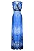 G2 Chic Women's Paradise Printed Patterned Holiday Casual Floral Dress(DRS-MAX,BLUA12-M)