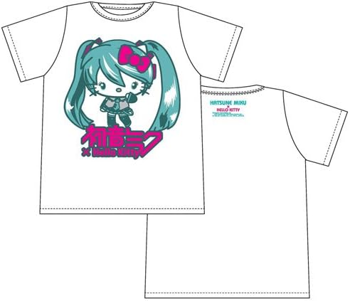 Vocaloid Miku Hatsune Hello Kitty Men White T-shirt (M)