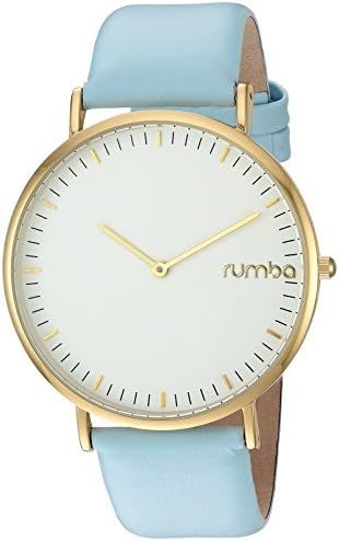 RumbaTime Women's 'SoHo' Quartz Metal and Leather Casual Watch, Color:Blue (Model: 24708)