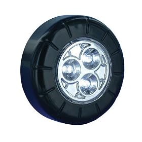 Leviton LEDPL-E Battery Operated LED push On/Off Everywhere Light, with 3 AAA Batteries, Black