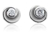 Sterling Silver Flower Diamond Stud Earrings (GH, I1-I2, 0.15 carat) [Jewelry]