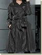 Rainforest - Women's Flowing Trench Coat in Ruby Red, Sapphire or Steel Grey