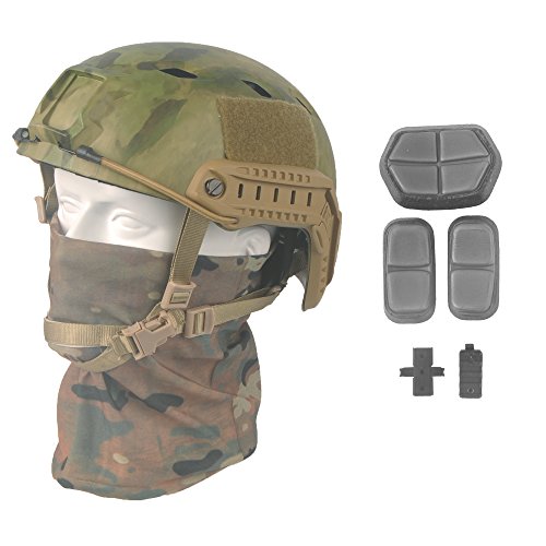 LOOGU FAST BJ Base Jump Military Helmet with 12-in-1 Headwear(AT-FG)