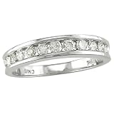 14K White Gold 1 ctw Diamond Semi-Eternity Band