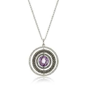 JUDITH JACK Marcasite, Crystal and Purple Spinel Orbital Pend