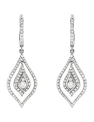 14K White Gold Diamond Earrings - 1.00 Ct. -- LIFETIME WARRANTY
