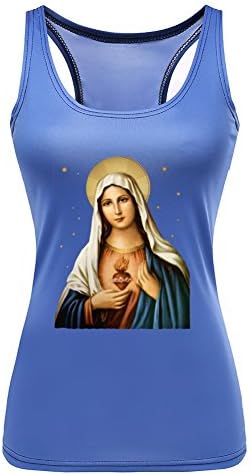 Kelisa 3D Girls Tank Secred Heart of Blessed Virgin Mary Sleeveless T Shirt