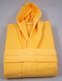 Plain Orange 100% Cotton Terry Towelling Bathrobe With Hood - Free Size