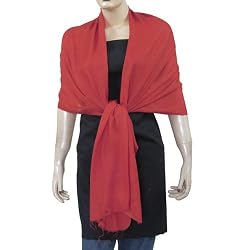 Red Pashmina Scarf Cashmere for Women, Crafted in India