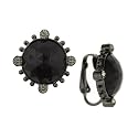 1940s Vintage Diamond & Black Hue Clip-On Earrings