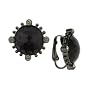1940s Vintage Diamond & Black Hue Clip-On Earrings