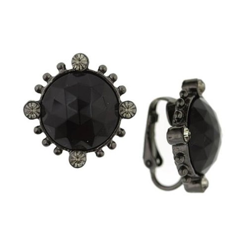 41sg4 D7dvL 1940s Vintage Diamond & Black Hue Clip On Earrings