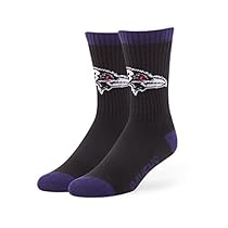 NFL Baltimore Ravens Men's '47 Bolt Casual Dress Crew Socks, Black, Medium, 1-Pack
