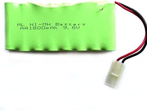 SAIGE 9.6V 1800mAh 8x AA Ni-MH RC Rechargeable Battery Pack for Helicopter Robot Car Toys w/ Tamiya Connector Plug