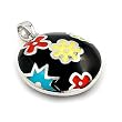 Black With Multi-Color Designo Round Pendant