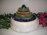 Agate Slice Fountain With Pyramid Top - Blue With Light