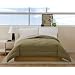 Villa Collection Solid Color Reversible Queen Comforter, Sage To Tan