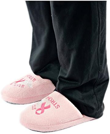 National Breast Cancer Ladies Embroidered Clog Slipper-9/10 Light Pink