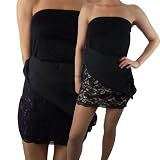 Ladies Mini Dress Boobtube Top Womens Lace Layered Club Party Sexy Short 8-14