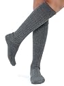 Cashmere blend Womens Ribbed Knee High Socks Luxury 6 Color options Black Brown Grey Blue Plum or Teal