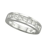 14K White Gold 1 ct. Princess Cut Diamond Wedding Band