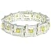Iced Out Canary Yellow CZ 8.5 16mm Men's Silver Bracelet