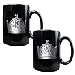 Los Angeles Kings 2pc Black Ceramic Mug Set - Primary Logo NHL Hockey