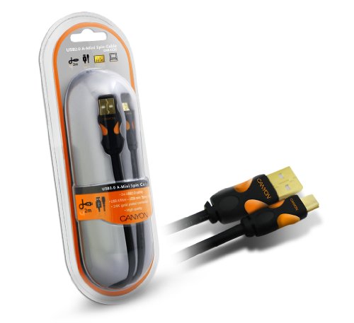 Canyon CNR-CC05 Computerkabel USB A-Stecker zu USB-Mini-B-Stecker, 2 m