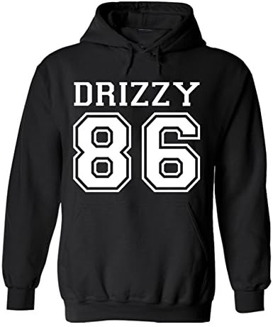 Drizzy Team 86 Toronto Canada Hip hop Pullover Hoodie Sweatshirt (Large, Black)