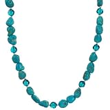 Sterling Silver Chinese Stabilized Turquoise Nuggets Combined with 8mm Crystallized Swarovski...