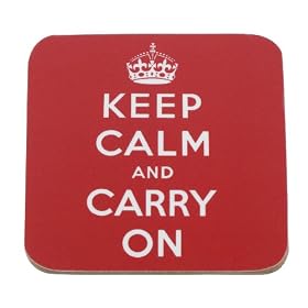 Keep Calm and Carry On Coaster (Red) - Square